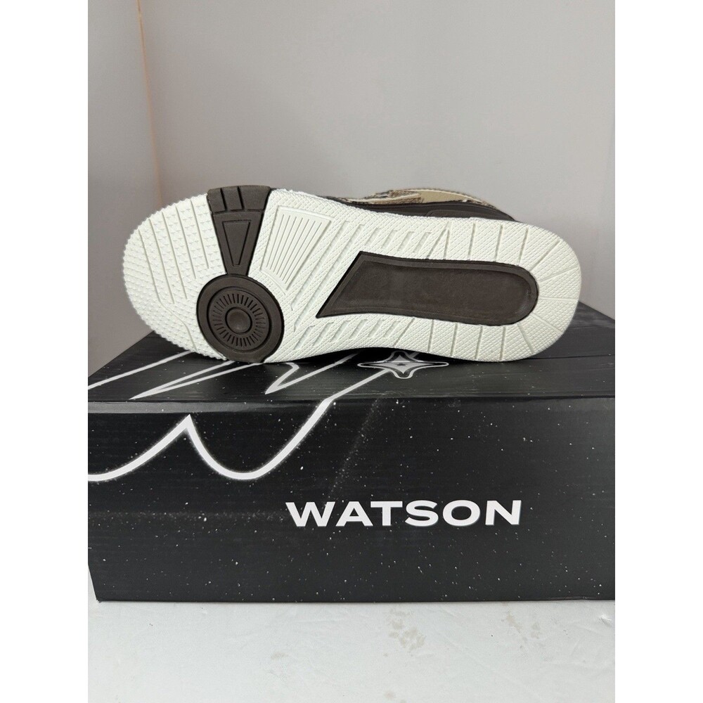 Watson K Flip Sneakers Desert Snake Men's Casual Brown Snake Print Mesh Lace‎ Up - Picture 5 of 8